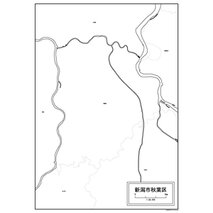 新潟市秋葉区の白地図のサムネイル