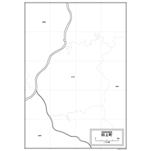 田上町の白地図のサムネイル