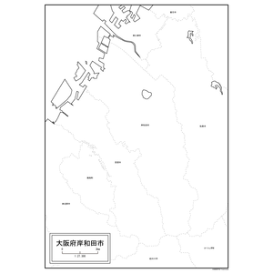 岸和田市の白地図のサムネイル