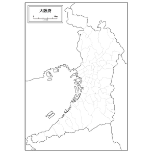 大阪府の白地図のサムネイル