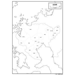 佐賀県の白地図のサムネイル