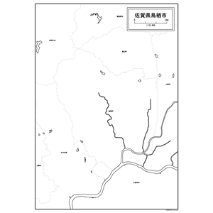 鳥栖市の白地図のサムネイル