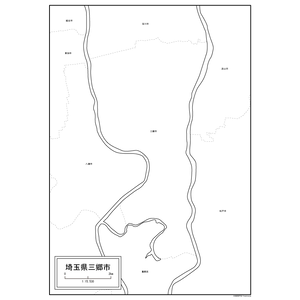 三郷市の白地図のサムネイル