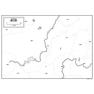 神川町の白地図のサムネイル