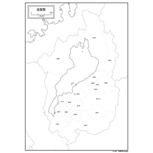 滋賀県の白地図のサムネイル
