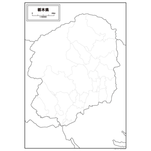 栃木県の白地図のサムネイル