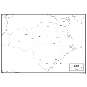 徳島県の白地図のサムネイル