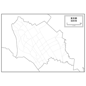 羽村市の白地図のサムネイル
