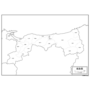 鳥取県の白地図のサムネイル