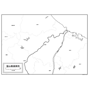 高岡市の白地図のサムネイル