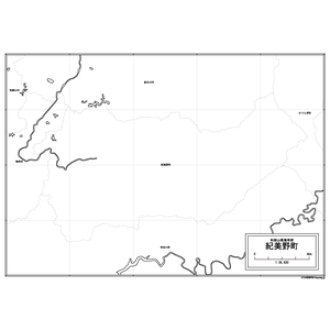 紀美野町の白地図のサムネイル