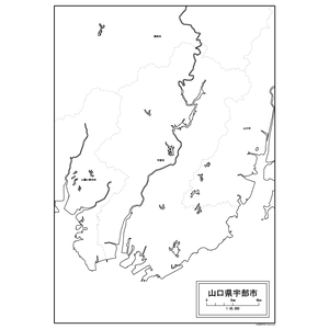 宇部市の白地図のサムネイル