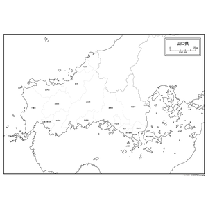 山口県の白地図のサムネイル