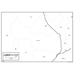 南アルプス市の白地図のサムネイル