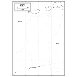 鳴沢村の白地図のサムネイル