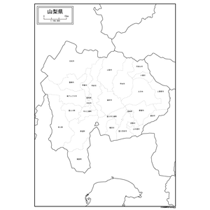 山梨県の白地図のサムネイル