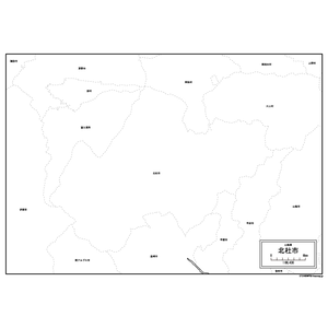 北杜市の白地図のサムネイル
