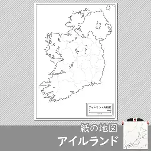 アイルランドの紙の白地図のサムネイル