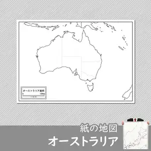 オーストラリアの紙の白地図のサムネイル