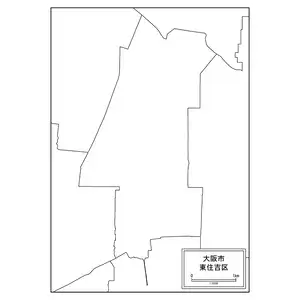 大阪市東住吉区の白地図を無料ダウンロード | 白地図専門店
