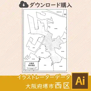 堺市西区の白地図のサムネイル