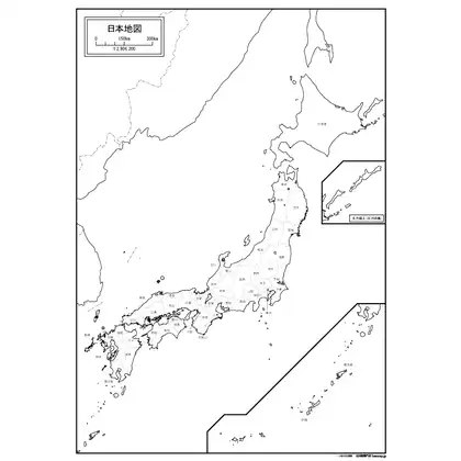 日本地図の白地図のサムネイル