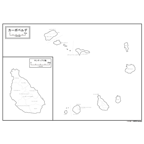 カーボベルデの白地図のサムネイル