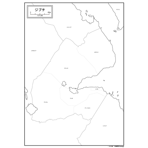 ジブチの白地図のサムネイル