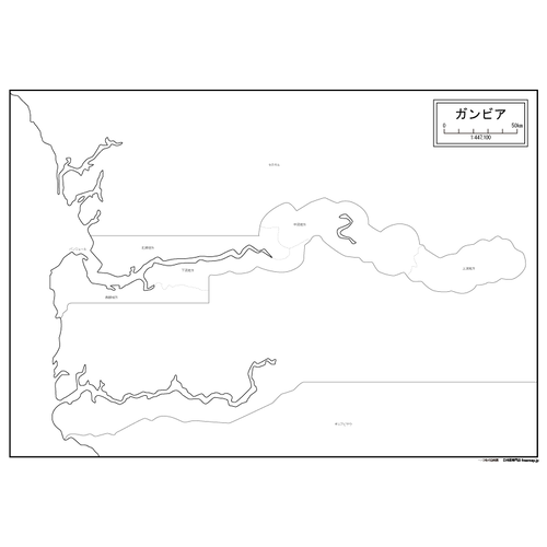 ガンビアの白地図のサムネイル