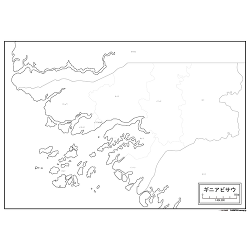 ギニアビサウの白地図のサムネイル