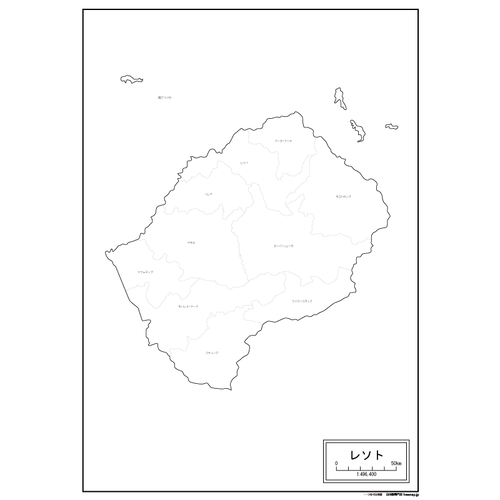 レソトの白地図のサムネイル