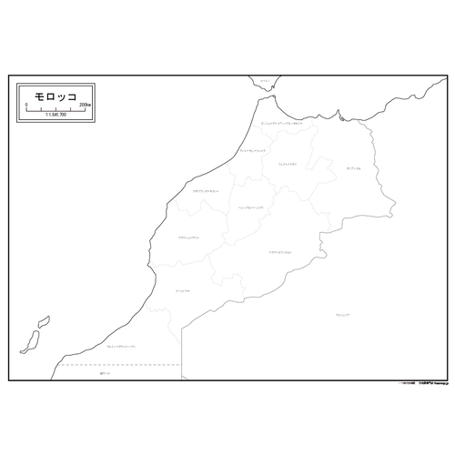 モロッコの白地図のサムネイル