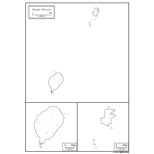 サントメ・プリンシペの白地図のサムネイル