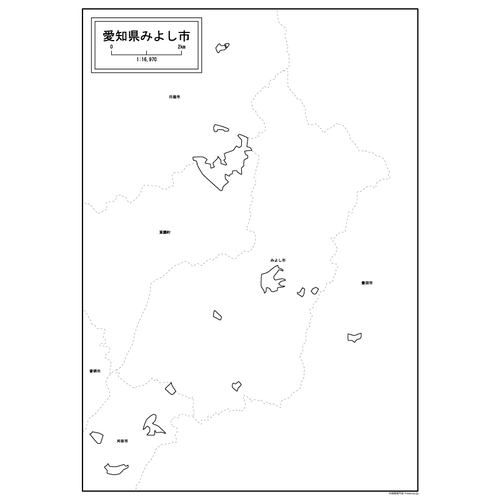 みよし市の白地図のサムネイル