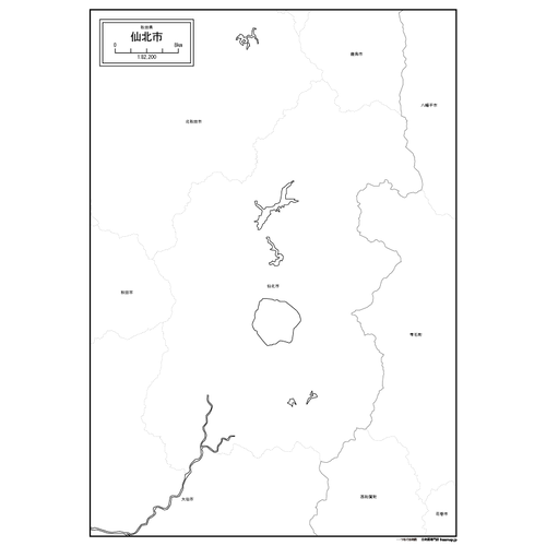仙北市の白地図のサムネイル
