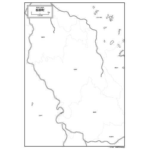 板柳町の白地図のサムネイル