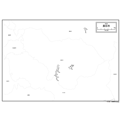 黒石市の白地図のサムネイル
