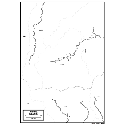 西目屋村の白地図のサムネイル