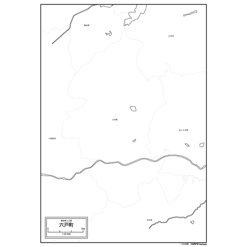 六戸町の白地図のサムネイル