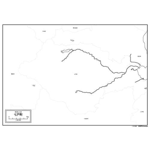 七戸町の白地図のサムネイル