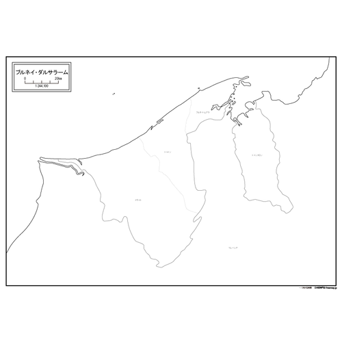 ブルネイの白地図のサムネイル