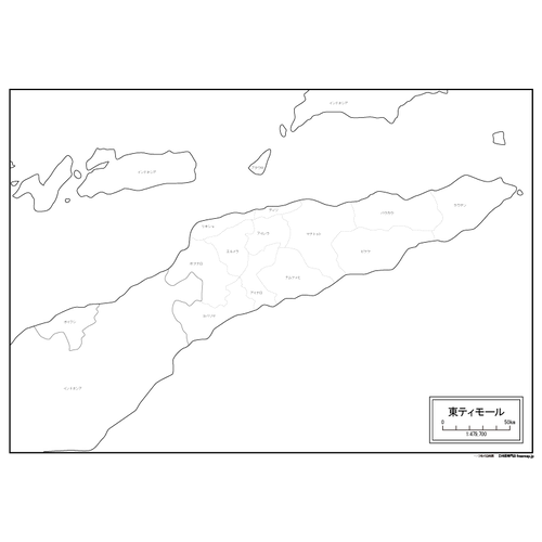 東ティモールの白地図のサムネイル