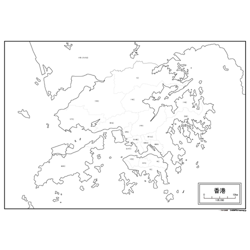 香港の白地図のサムネイル