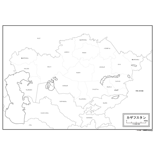 カザフスタンの白地図のサムネイル