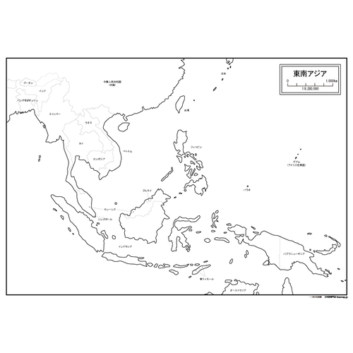 東南アジアの白地図のサムネイル