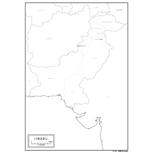 パキスタンの白地図のサムネイル