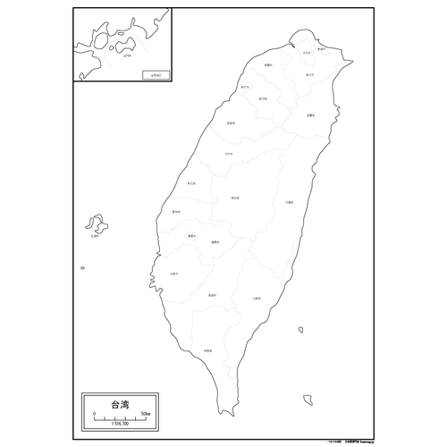 台湾の白地図のサムネイル