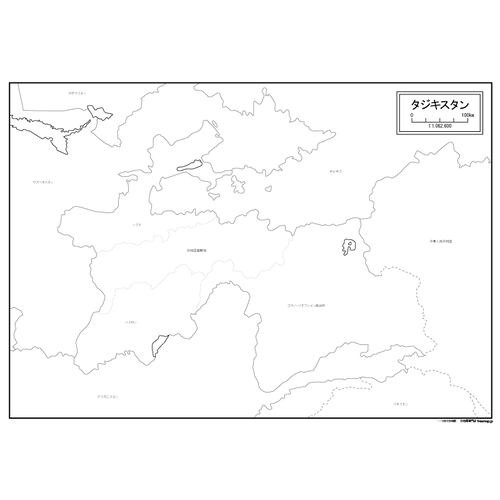 タジキスタンの白地図のサムネイル