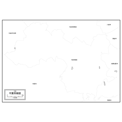 千葉市緑区の白地図のサムネイル