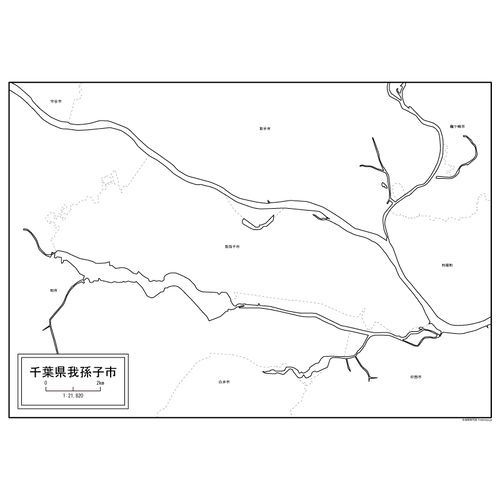我孫子市の白地図のサムネイル